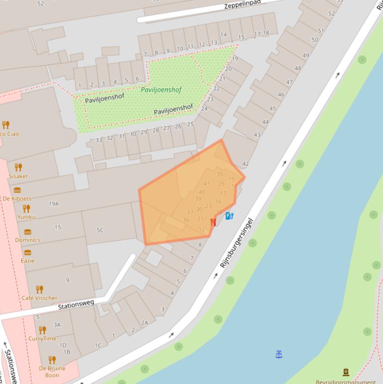 Kaart van postcodegebied 2312NB.