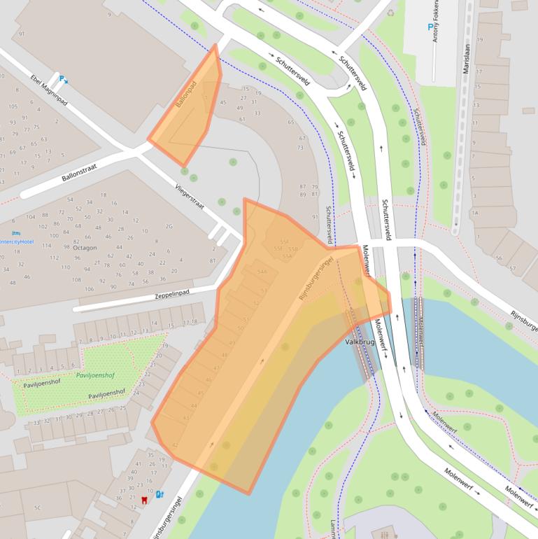 Kaart van postcodegebied 2312NC.