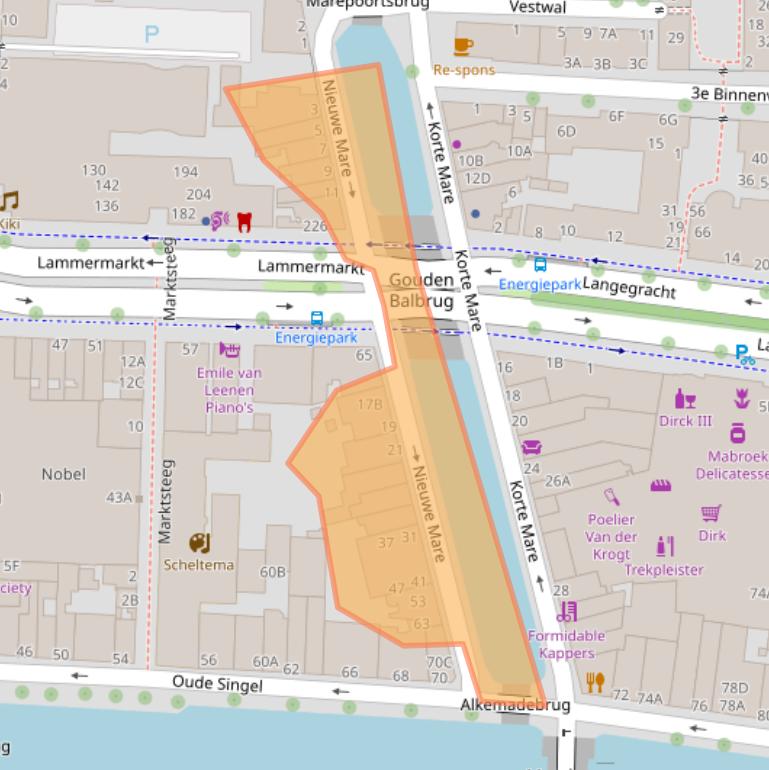 Kaart van postcodegebied 2312NL.