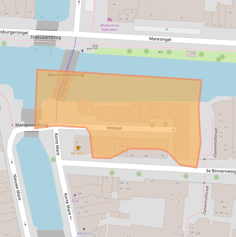 Kaart van postcodegebied 2312NP.