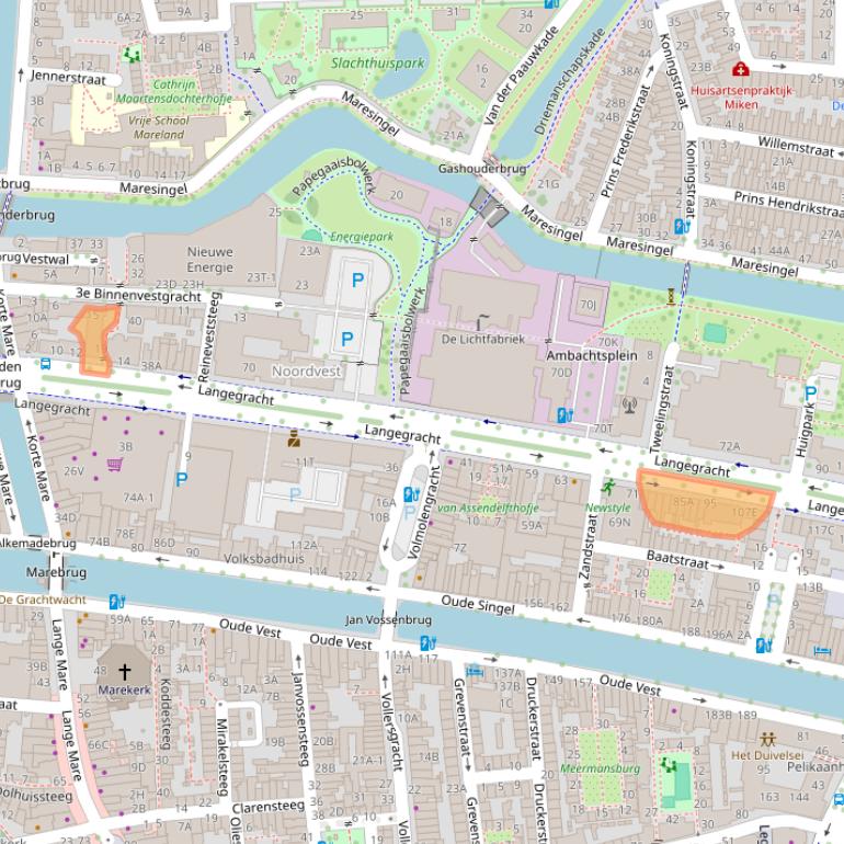 Kaart van postcodegebied 2312NX.