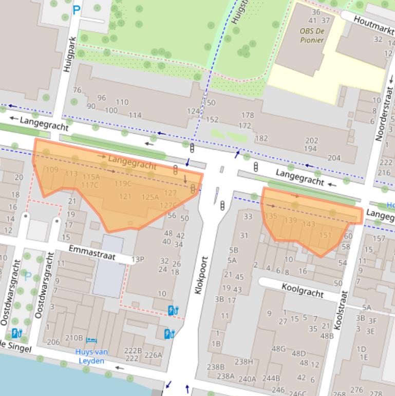 Kaart van postcodegebied 2312NZ.