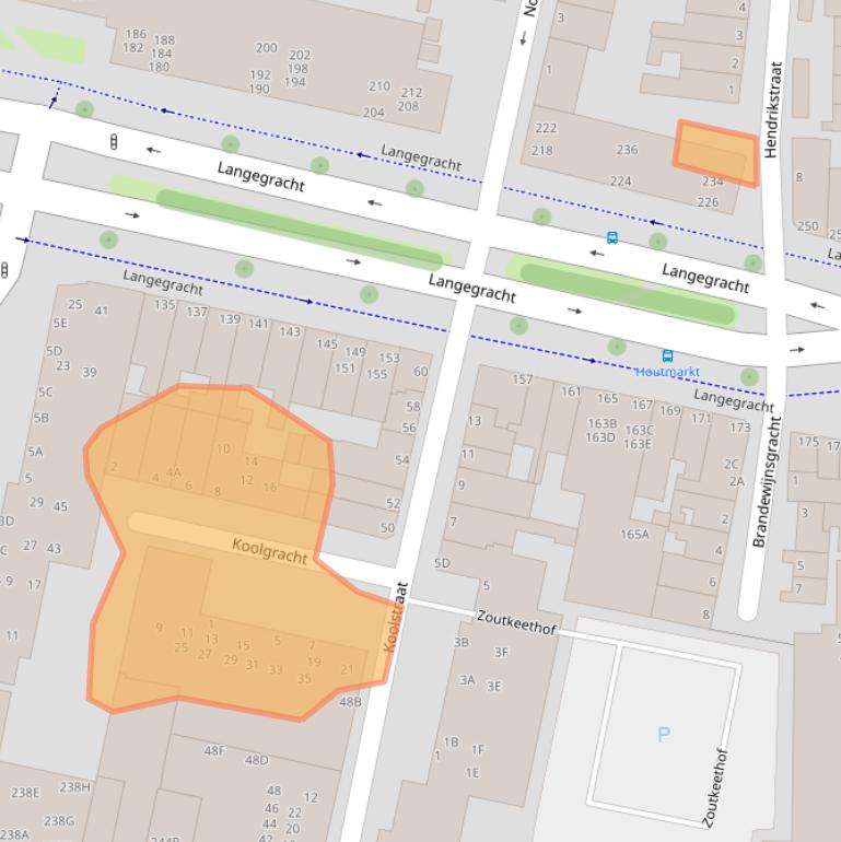 Kaart van postcodegebied 2312PD.