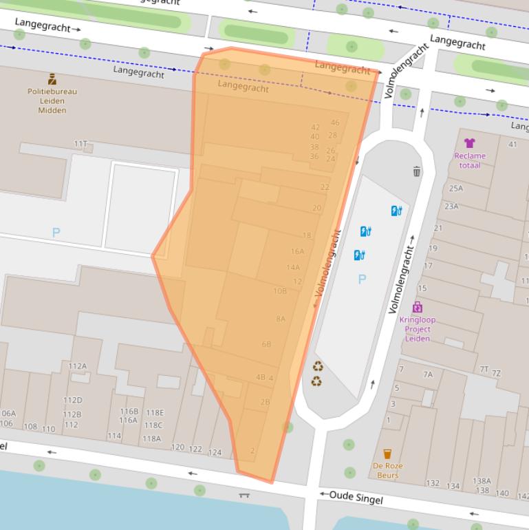 Kaart van postcodegebied 2312PH.