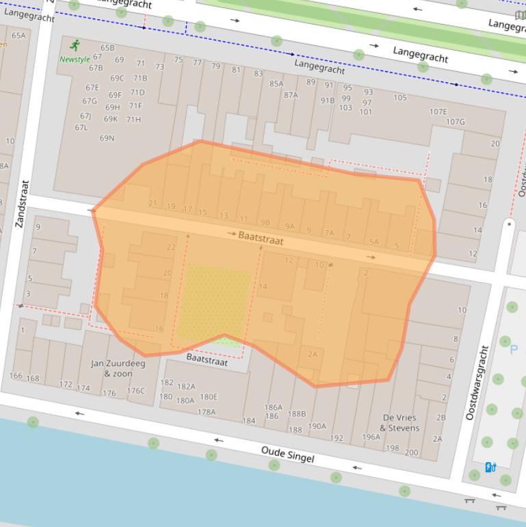 Kaart van postcodegebied 2312PL.