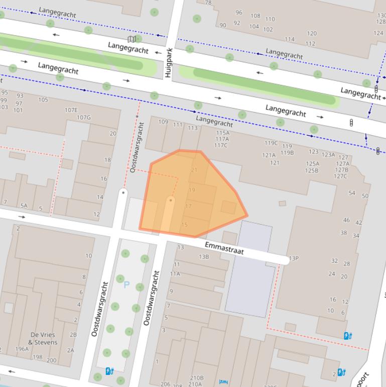 Kaart van postcodegebied 2312PN.