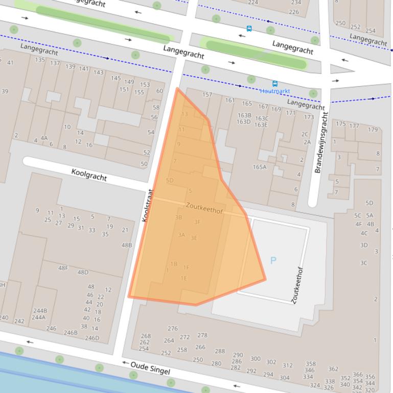 Kaart van postcodegebied 2312PS.