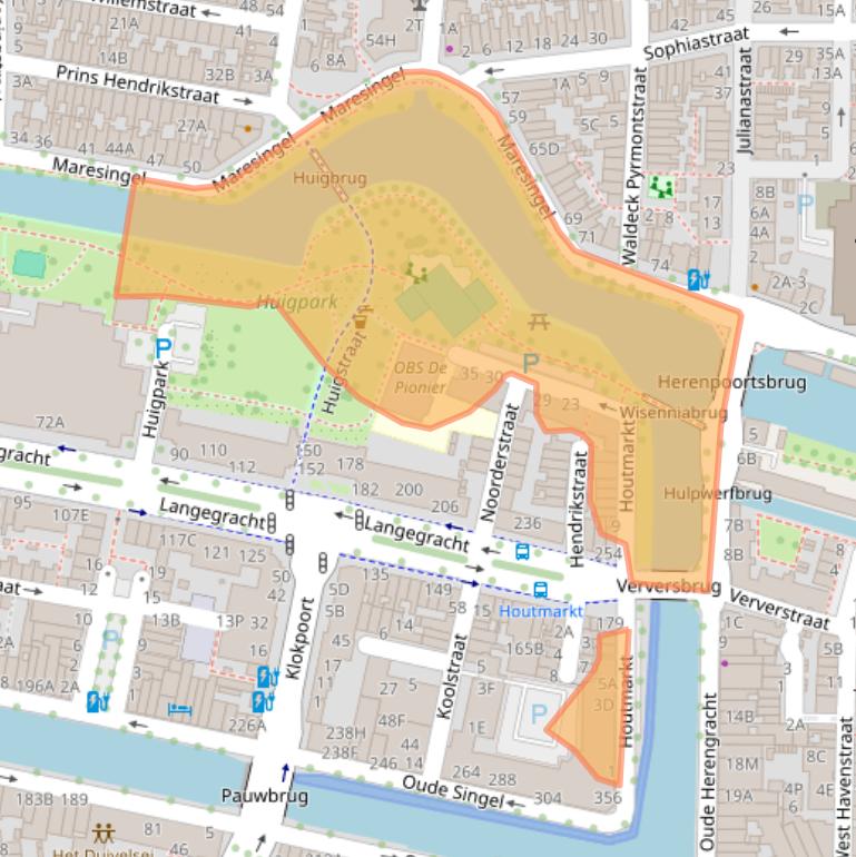 Kaart van postcodegebied 2312PZ.