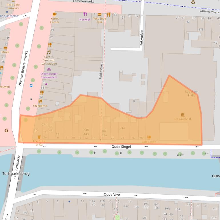 Kaart van postcodegebied 2312RA.