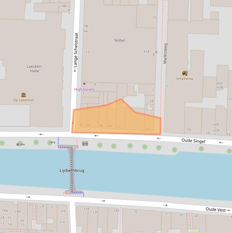 Kaart van postcodegebied 2312RB.