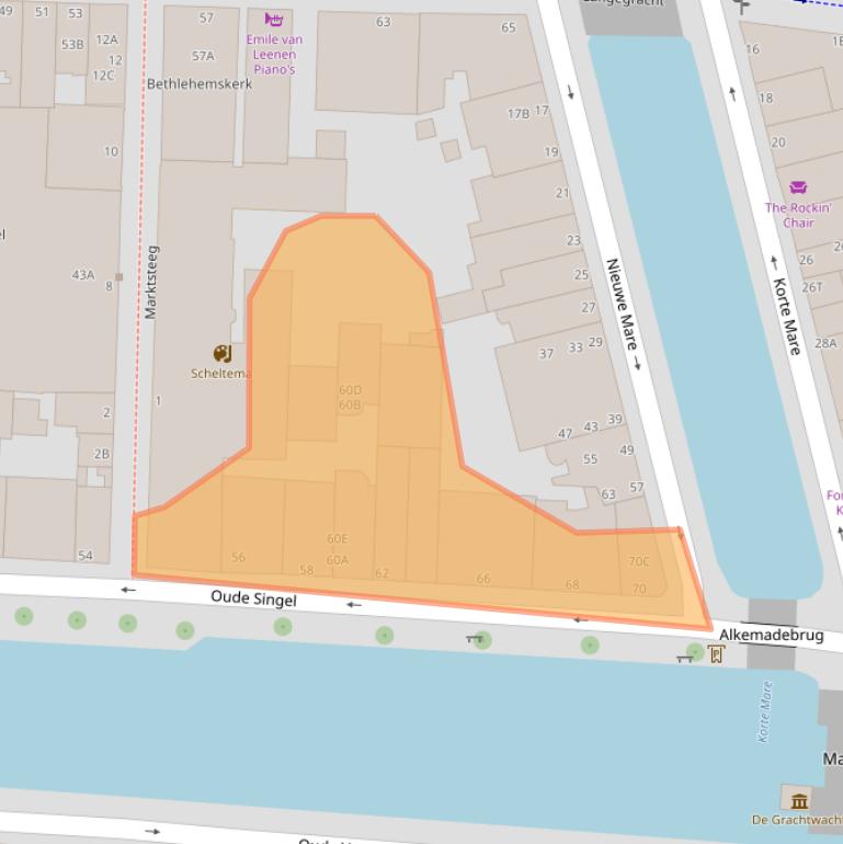 Kaart van postcodegebied 2312RC.