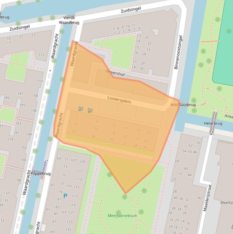 Kaart van postcodegebied 2312RL.