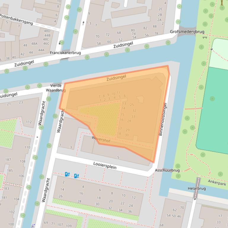 Kaart van postcodegebied 2312RM.