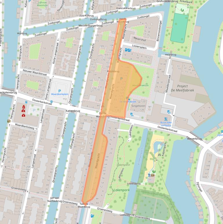 Kaart van postcodegebied 2312RN.