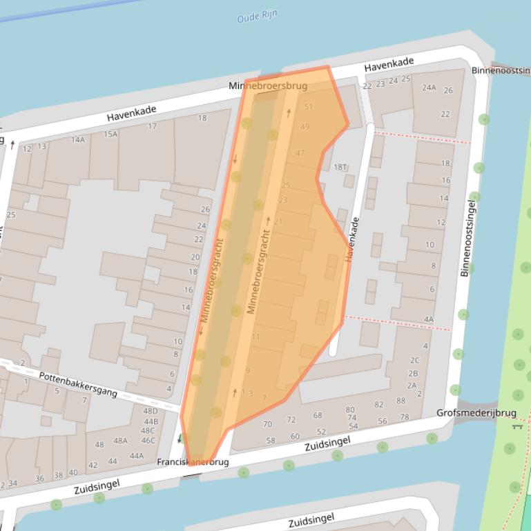 Kaart van postcodegebied 2312RV.