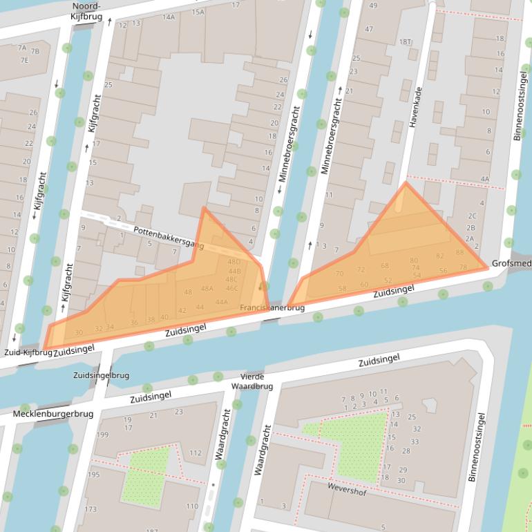 Kaart van postcodegebied 2312SC.