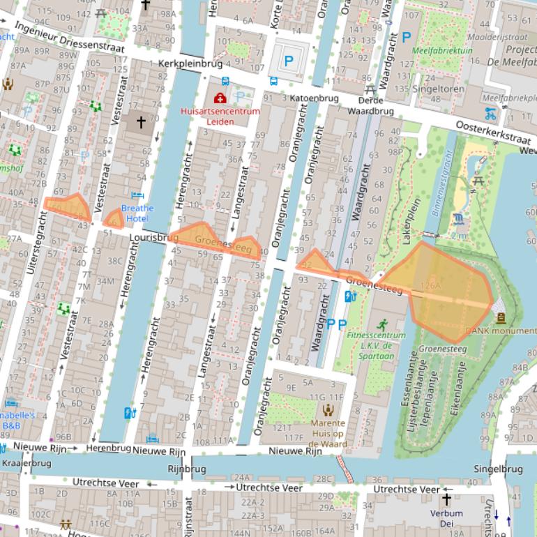 Kaart van postcodegebied 2312SR.