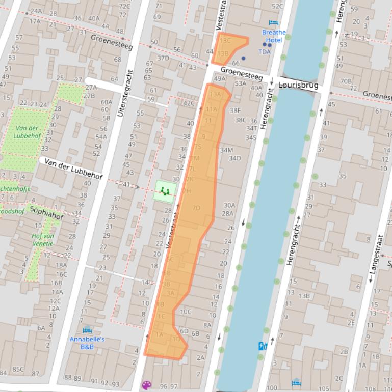 Kaart van postcodegebied 2312ST.