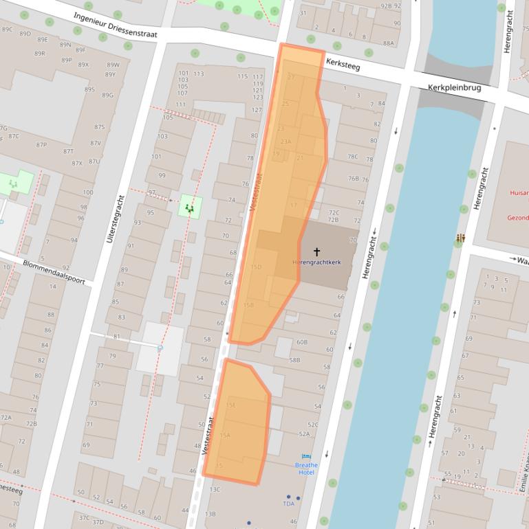 Kaart van postcodegebied 2312SV.