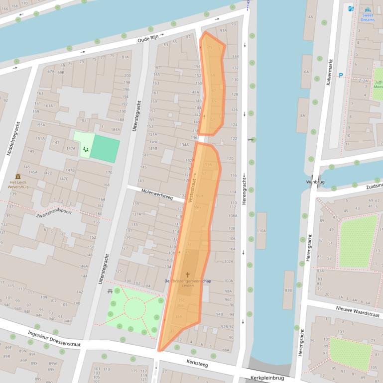Kaart van postcodegebied 2312SW.