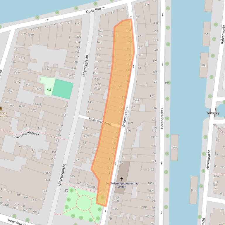 Kaart van postcodegebied 2312SZ.