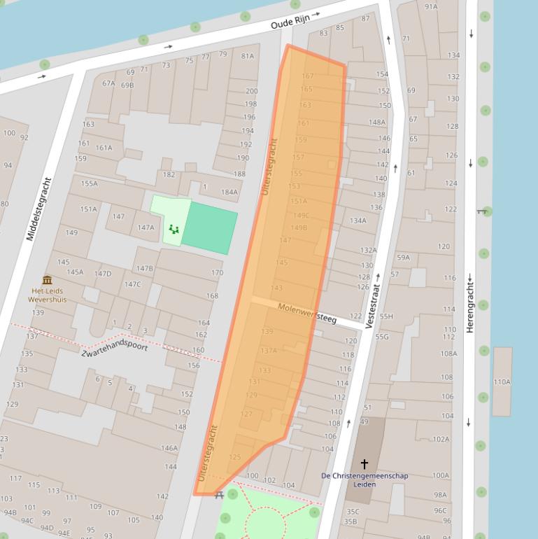 Kaart van postcodegebied 2312TC.