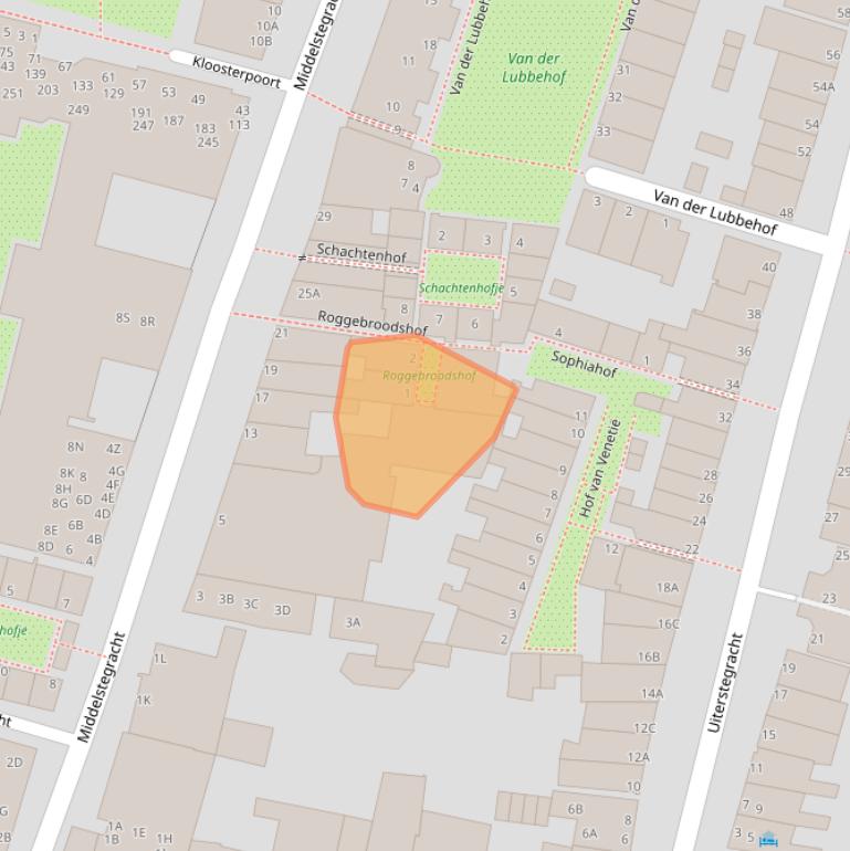 Kaart van postcodegebied 2312TP.