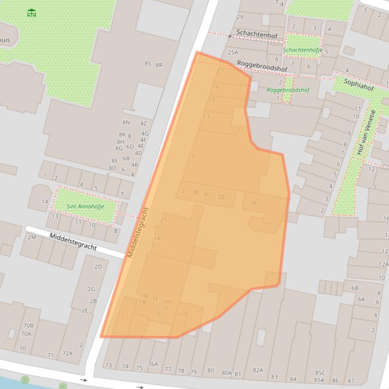Kaart van postcodegebied 2312TR.