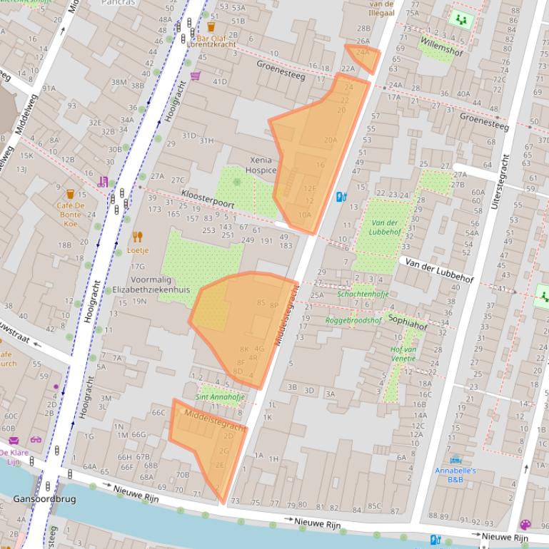 Kaart van postcodegebied 2312TW.