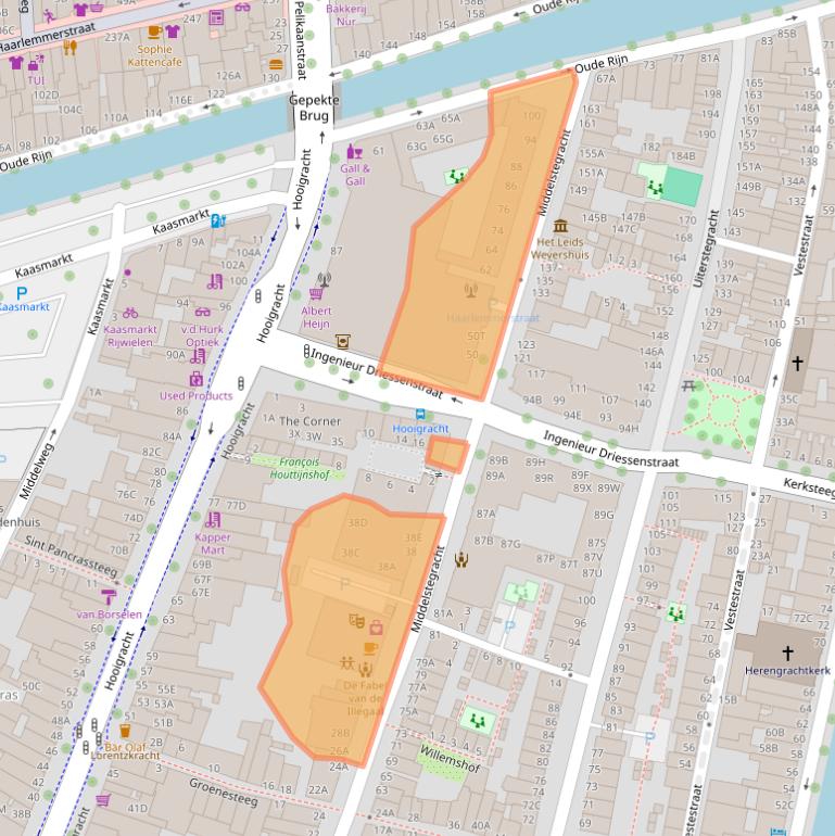 Kaart van postcodegebied 2312TX.