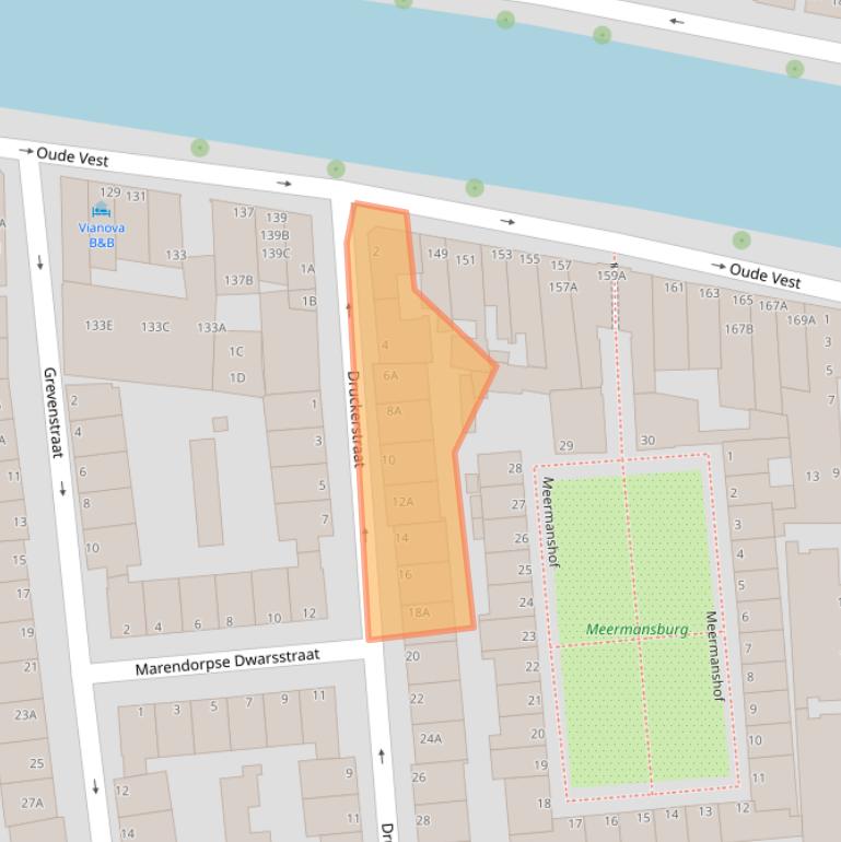 Kaart van postcodegebied 2312VC.