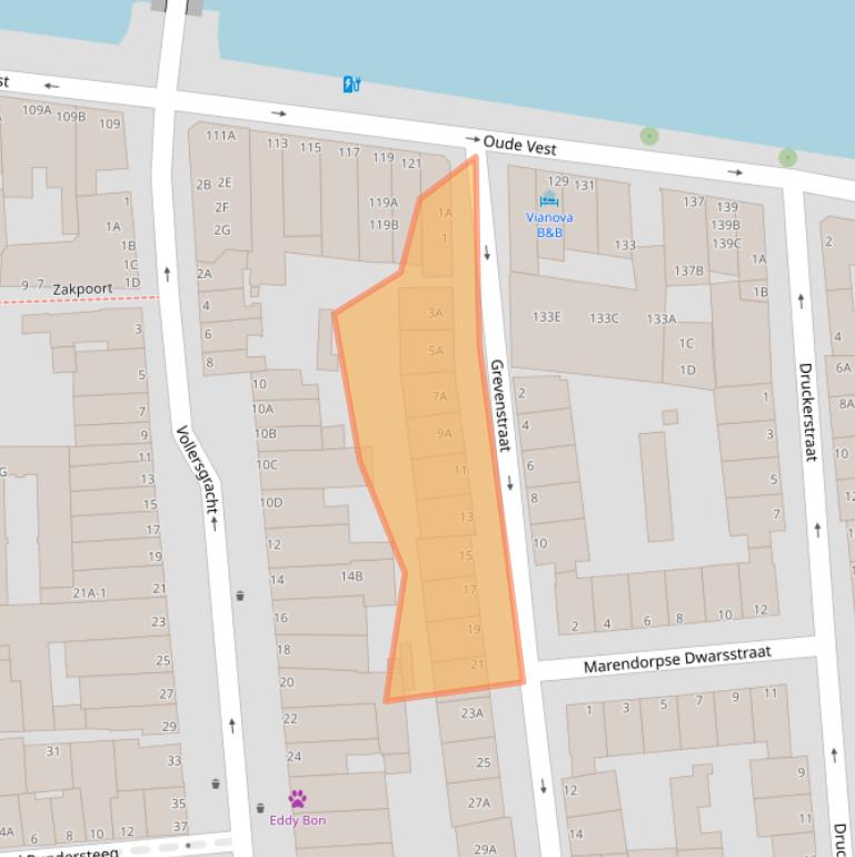 Kaart van postcodegebied 2312VG.