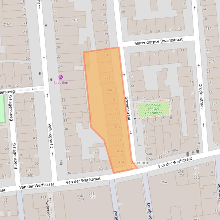 Kaart van postcodegebied 2312VH.