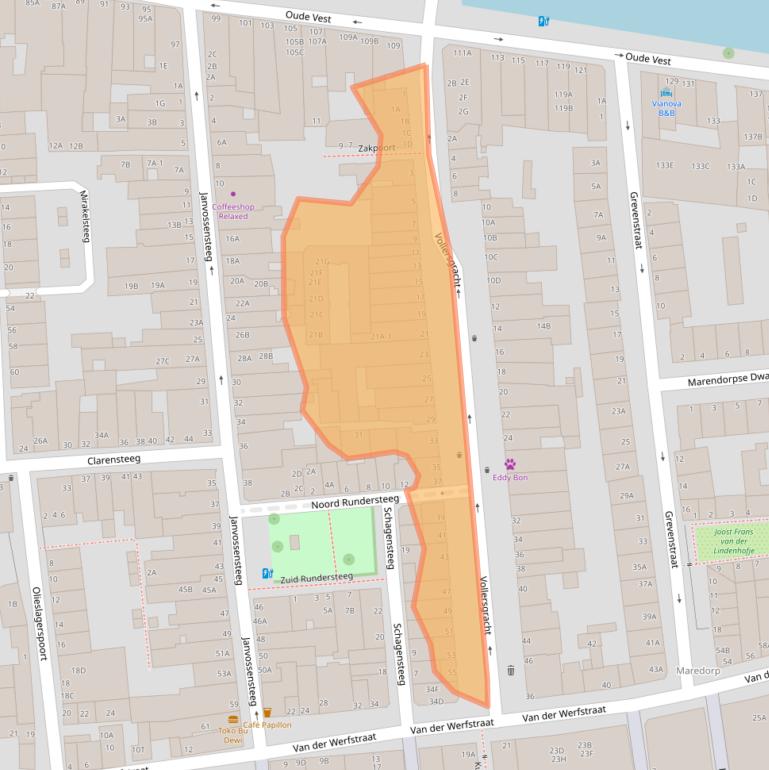 Kaart van postcodegebied 2312VK.