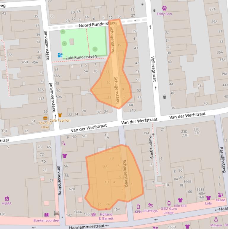 Kaart van postcodegebied 2312VM.