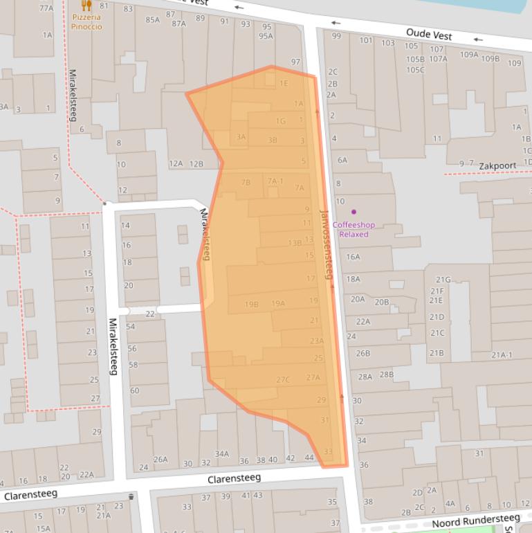 Kaart van postcodegebied 2312WB.