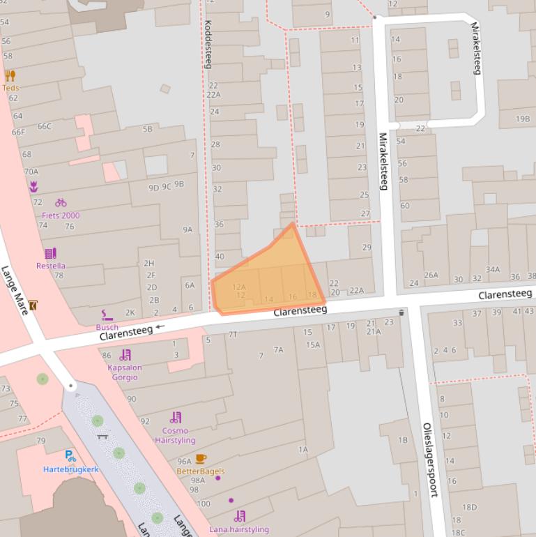 Kaart van postcodegebied 2312WK.