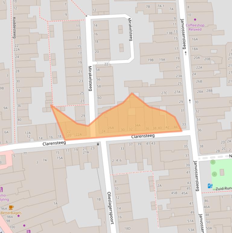 Kaart van postcodegebied 2312WL.