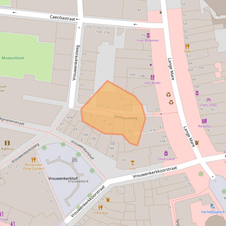 Kaart van postcodegebied 2312WN.