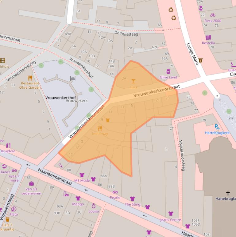 Kaart van postcodegebied 2312WP.