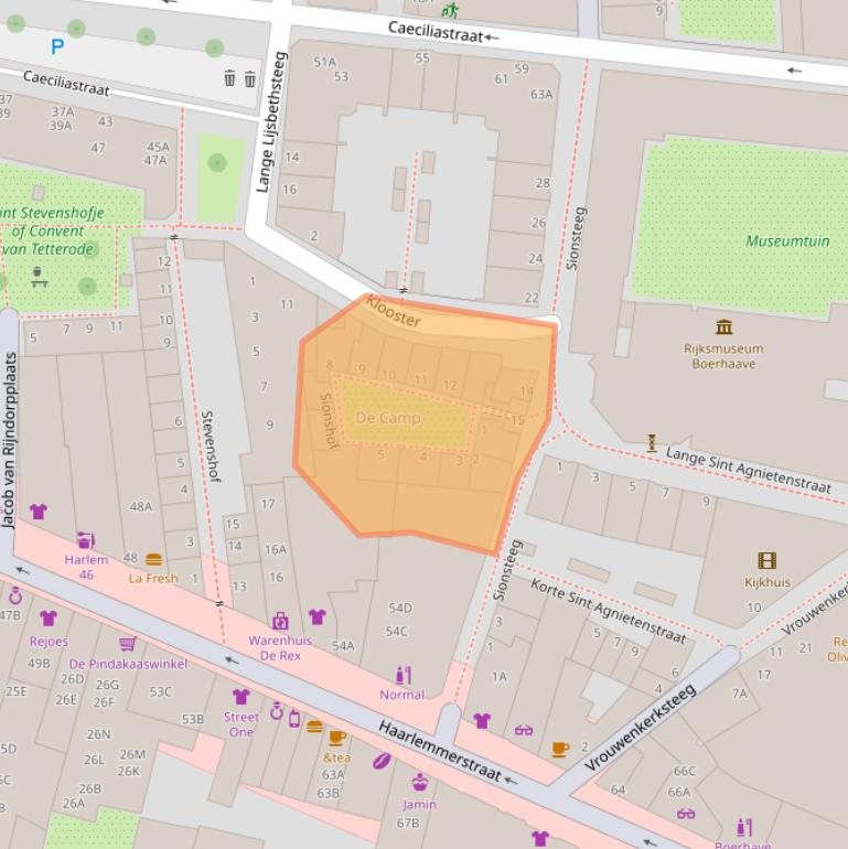 Kaart van postcodegebied 2312WT.