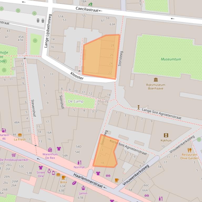 Kaart van postcodegebied 2312WV.