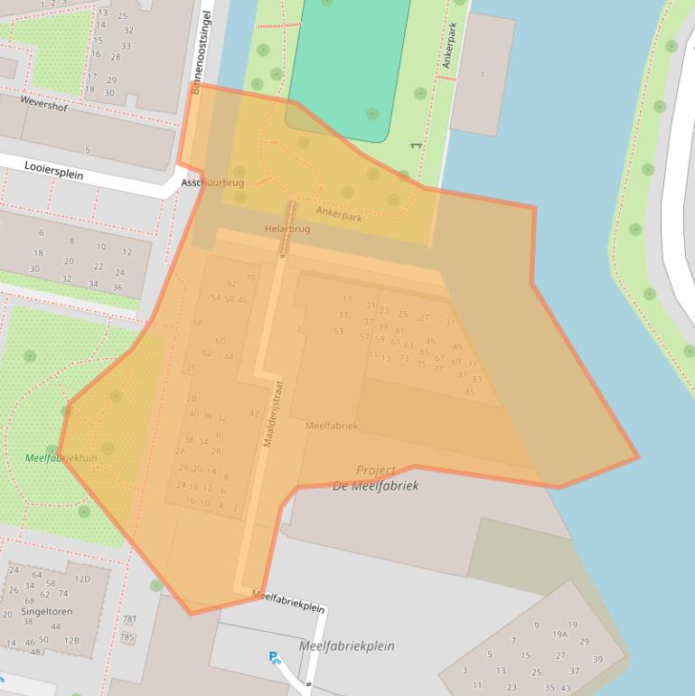 Kaart van postcodegebied 2312WW.