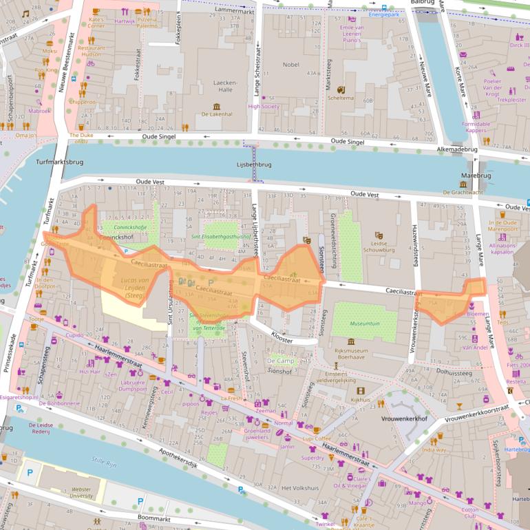 Kaart van postcodegebied 2312XB.