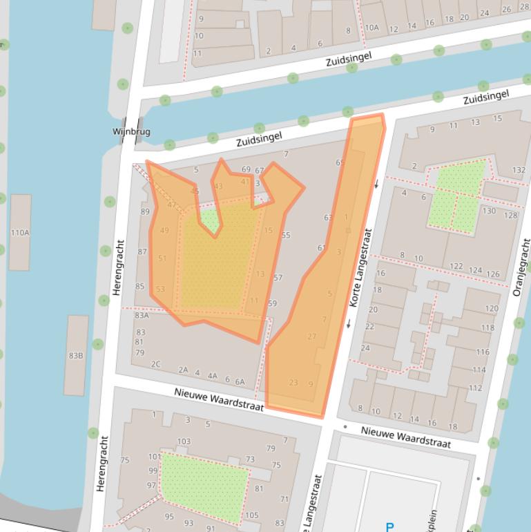 Kaart van postcodegebied 2312XC.