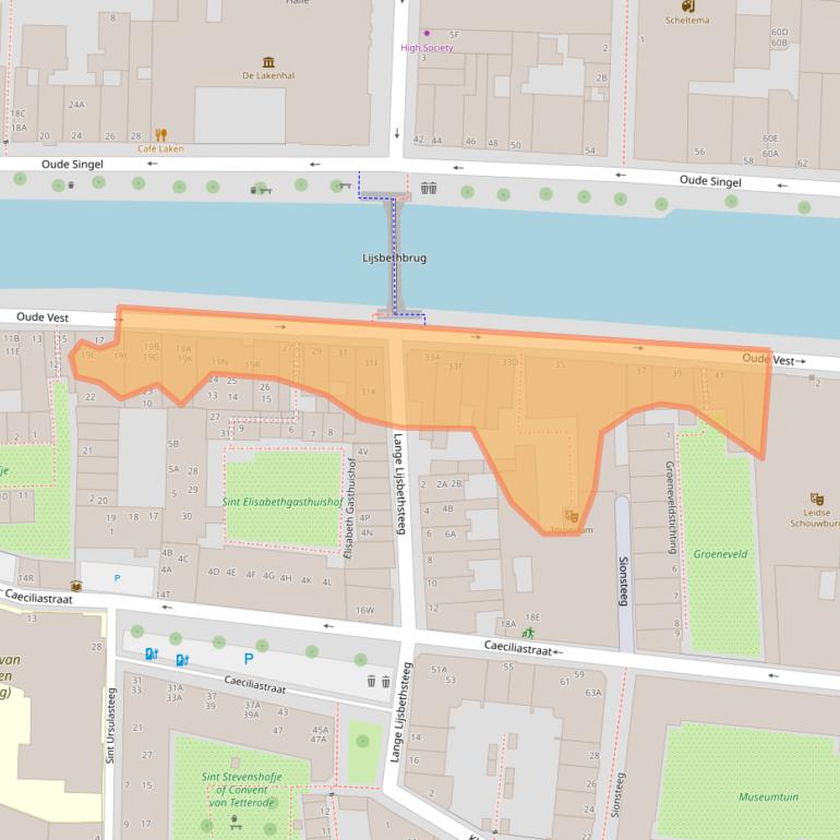 Kaart van postcodegebied 2312XR.