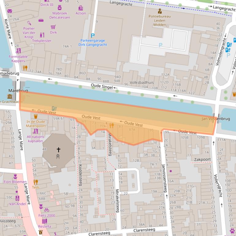 Kaart van postcodegebied 2312XT.
