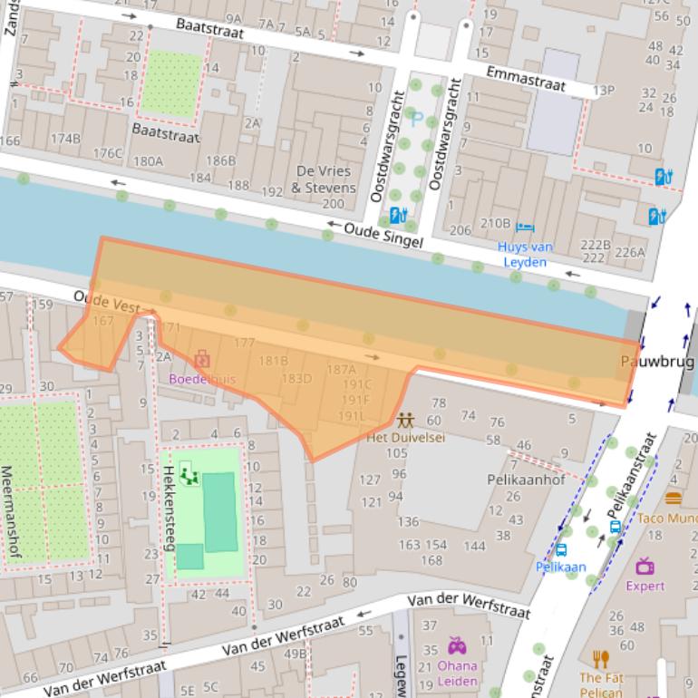 Kaart van postcodegebied 2312XX.