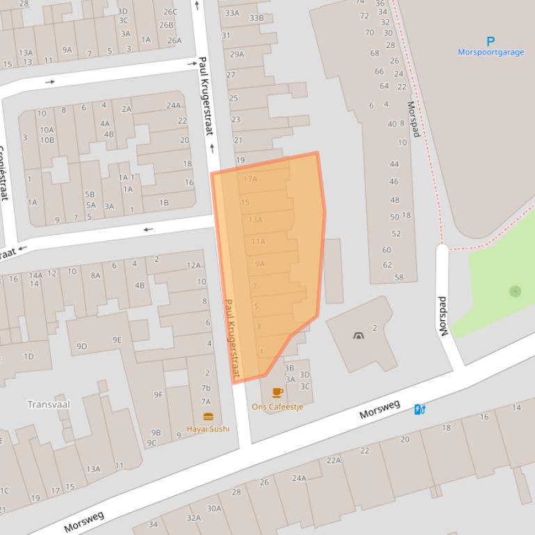 Kaart van postcodegebied 2312ZA.