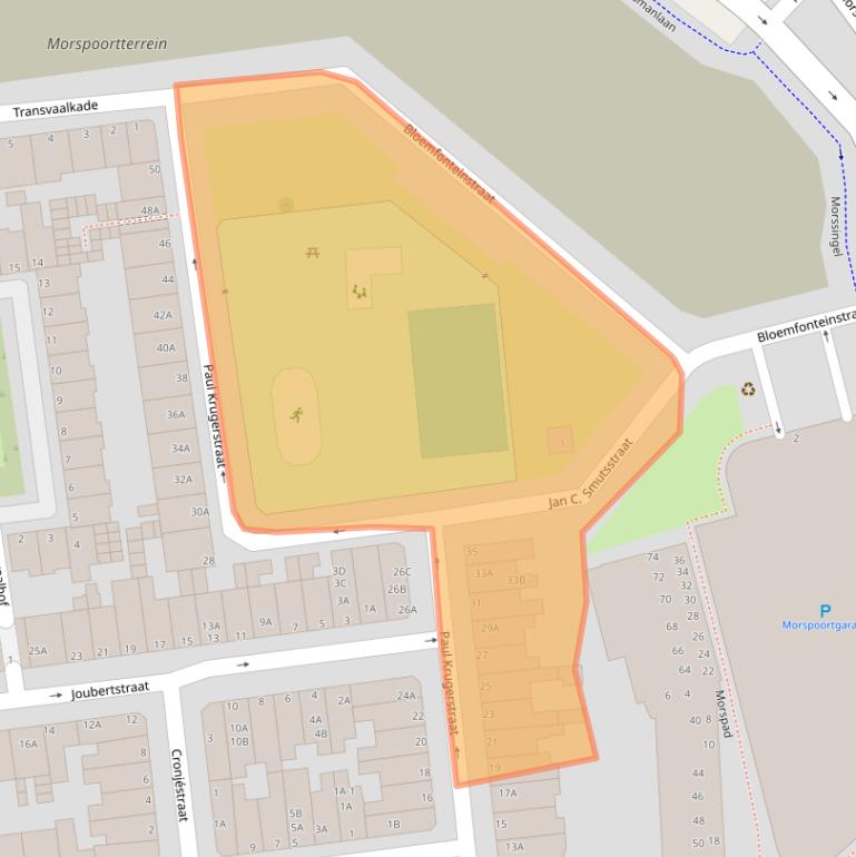Kaart van postcodegebied 2312ZB.
